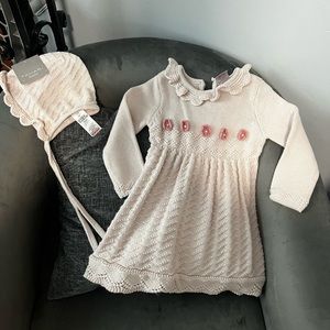 Tahari knitted dress and bonnet